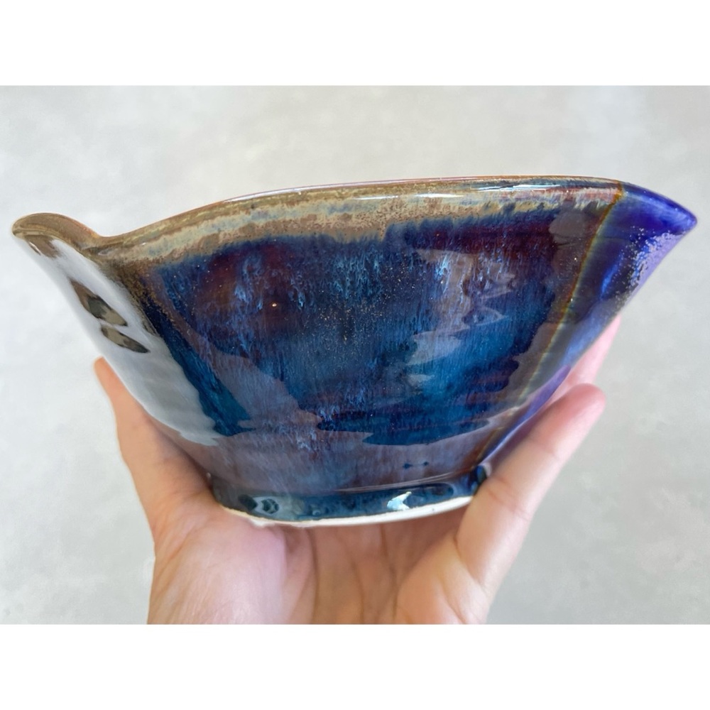 Hockomock Pottery Blue Purple Tones Studio Pottery Ceramic Decorative Bowl - Picture 5 of 9